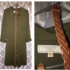 Button up dress with belt